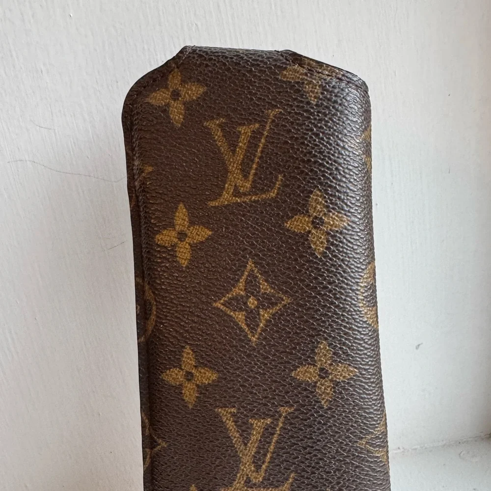 Louis Vuitton Monogram Eyewear Pouch in Dark Brown and Gold - Picture 7 of 8